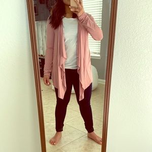 Blush drape cardigan